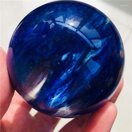 Decorative Figurines 5cm Natural Rare Blue Smelting Stone Quartz Crystal Ball Home Decoration Cutting And Polishing 1pc