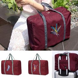 Duffel Bags Travel Bag Unisex Foldable Handbags Organisers Large Capacity Portable Luggage Feather Pattern Accessories