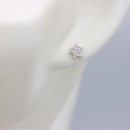 Stud Earrings ZFSILVER Real S925 Sterling Silver Fashion Design Trend Diamond-set Rose Star Jewelry For Women Charm Party Girls