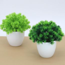 Decorative Flowers Artificial Plant Potted Simulation Flower Ball Grass Fake Wedding Home Decor Garden El Bonsai