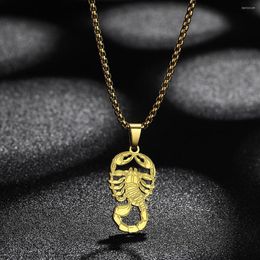 Pendant Necklaces Stainless Steel Scorpion Necklace Pendants Men Metal Scorpio Womens Fashion Unisex Jewellery Festival Gift