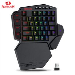 n K585 DITI Wireless One-Handed Mechanical Keyboard 42 Keys 2.4Ghz RGB Gaming Keypad Detachable Wrist Support for PC Game