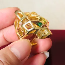 Panthere ring for woman designer for man diamond Emerald glasses Gold plated 18K T0P official reproductions fashion jewelry luxury premium gifts 013 A