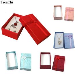 Jewelry Boxes 16Pcslot Colorful Paper Pendant Jewelry Package Box Silk Ribbon Ring Earring Necklace Jewelry Organizer Holder Box 5825cm 230310