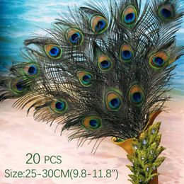 Decorative Flowers & Wreaths Lots 20pcs Natural Real Peacock Tail Eye Feathers Diy Crafts 25-30cm 10-12inches Trimmings House Room Decoratio