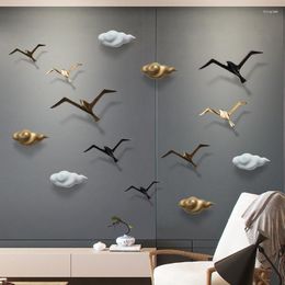 Wall Stickers Luxury Pure Copper Creative Bird Seagull Pigeon Hanging Home Decoration Retro Industrial Ornament Decor Living Room