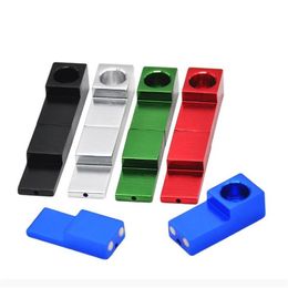 Smoking Pipes Metal magnet pipe mini Aluminium alloy pipe two solid Colour folding portable pipe