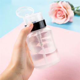 Storage Bottles 1pc 200ml Empty Plastic Nail Polish Remover Alcohol Liquid Press Pumping Bottle Art UV Gel Cleaner Container