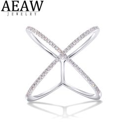 With Side Stones AEAW 18k white Gold Plated Silver DF Round Cut Engagement Wedding band Lab Grown Diamond Band Ring for Women 230310