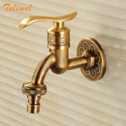 Bathroom Sink Faucets Antique Brass Bathroom Wall Mount Sink Basin Cold Water Faucet Tap G 1/2 Inch Outdoor Garden Hose Faucet Mop Sink tap TWL031 230311