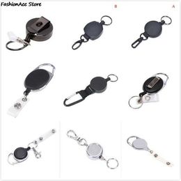 Key Rings 17 Styles Reel ID Lanyard Name Tag Card Badge Holder Retractable Pull Key Ring Chain Reel Extendable Belt Key Ring Clip R230311