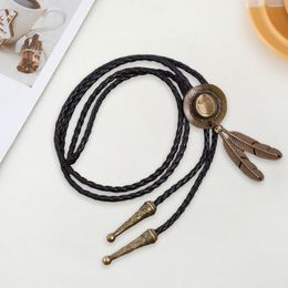 Pendant Necklaces Vintage Bolo Tie Cowboy Necktie Costume Jewellery Unique Shirt Chain Gift Necklace For Po Fashion Show Wedding Prom