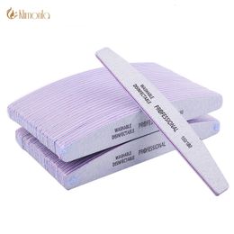 Nail Files 50PCS Wholesale Grey Nail Art File 100180 Buffer Nail Art Sanding Files Salon Manicure UV Gel Tip Pedicure Tool Lime a ongle 230310