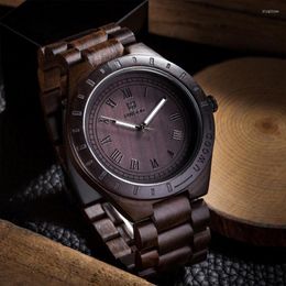 Wristwatches Uwood Wooden Watches Men Wood Bamboo Watch For Wrist Strap Quartz Husband Gift Relogio Masculino