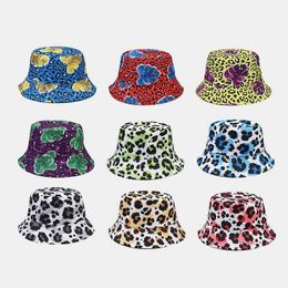 Wide Brim Hats Fashion Reversible Spring Summer Bucket Hat Men Women Streetwear Leopard Print Panama Hat Fishing Cap Hip Hop Buckets Hats P230311