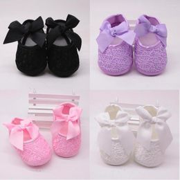 First Walkers Cute Baby Girl Baptism Shoes Soft Sole Bowknot Princess Dress Non-Slip Comfortable Infant Prewalkers 0-12 Months