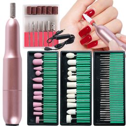 Nail Art Equipment Professional Electric Nail Drill Manicure Machine Pedicure Milling Cutter Polisher Set Ceramic Nail Drill Equipment Tools BEUSB 230310