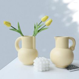 Vases Flower Vase Ergonomic Handle Spout Design Easy To Refill French Style Living Room Coffee Table Ceramic Home Decor