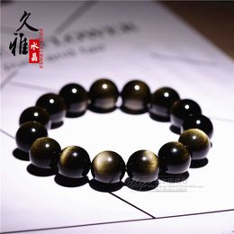 s Jiuya crystal natural eyes gold Obsidian bracelet fashion lovers domineering Bracelet