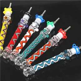 Mini Nectar Kit Hookahs with 10mm Quartz Tip glass bong Smoking Pipes Vapour straw pipe