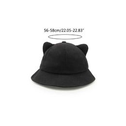 Wide Brim Hats Cute for CAT Ear Tail Cartoon Fisherman Hat Sweet Basin Student Hat for Girl Foldable Fisherman Travel Bucket Hat All-ma P230311