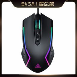 EM100 RGB Gaming Mouse Gamer USB Wired Gaming Mice 8000 DPI with 6 Colour Backlight 7 Programmable Buttons for PC laptop