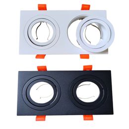 MR16 GU10 Ceiling Square Frame Lighting Accessories Black Recessed Square Downlight Holder Adjustable Frames LED GU10 MR16 crestech168