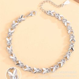 Bracelets Silver plated white copper 2023 new Chinese zodiac rabbit bracelet personality trend to send girlfriend's life year