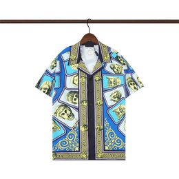 Mens Casual Shirts short sleeve shirt Beach style stitching colorful Classic Business T-shirt Button Lapel Slim fit quality shirts summer vacation plus size #013