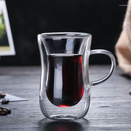 Wine Glasses Creative 100ML Coffee Cup Double Layer Glass Anti-scalding Breakfast Tea Whiskey Beer Brandy Vodka Milk