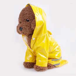 Dog Apparel Puppy Pet Raincoat S-XL Hoodie Outdoor Cute Waterproof Jacket PU Cat Clothing Summer Clothes