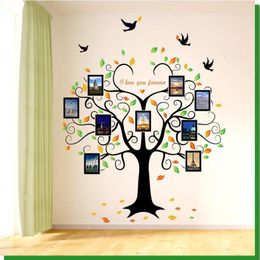 Wall Stickers PVC Heart-shaped Po Frame Big Tree Sticker Living Room Bedroom Background Decorative Can Be Removed