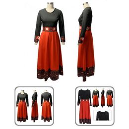 Casual Dresses Skin-friendly Fashion Plus Size Vintage Maxi Dress High Waist Women Long Sleeve Streetwear