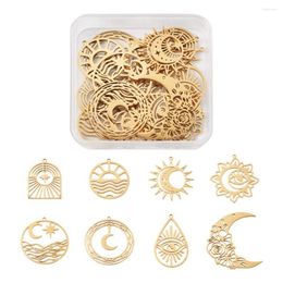 Pendant Necklaces 16-100pcs/Box 304 Stainless Steel Star Moon Charms Pendants For Fashion Earring Bracelet Necklace DIY Jewelry Making