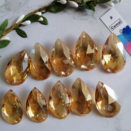 Chandelier Crystal Camal 5pcs Gold Champagne Colour 38mm Faceted Grid Drop Pendant Lamp Prism Suncatcher Lighting Parts Hanging