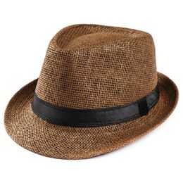 Wide Brim Hats Fashion Summer Casual Straw Hat With Ribbon Unisex Women Men Cowboy For Old Man Panama Jazz Sun Outdoors Travel