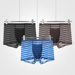 Underpants Men's Underwear Summer Ultra-thin Ice Silk Boxer Briefs Sports Cuecas Masculina Man Underpant Boxershorts