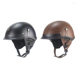 Motorcycle Helmets M L Xl Helmet Retro Personality Half Cruising Leather Riding Safety Gear