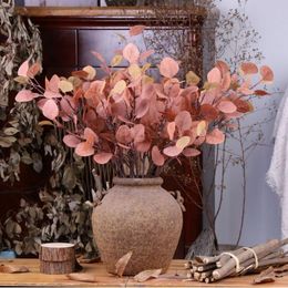 Decorative Flowers & Wreaths 1 Bundle Artificial Plant Eucalyptus Bouquet For Home Office Wedding Decoration Fake Green Plants Decor Silk Fl