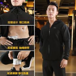 Running Sets Sauna Suit Men Sportswear Tracksuit Swea Long Sleeve Hoodie Jacket Sweatshirt Jogger Fitness Gym Workout Clothes