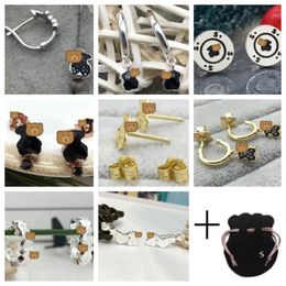 Bear earrings are fresh, lovely, sweet, Korean version, small, student's ear hole, ear clip