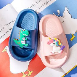 Slipper 2023 Kids Slippers Cartoon Children Unicorn Baby Bathroom Sandals Shoes for Girl Boys Dinossauros Toddler 230311