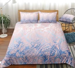 Bedding Sets Paisley Set Pink Floral Duvet Cover Boho Bedspread Bohemian Microfiber Beds Dropshiper