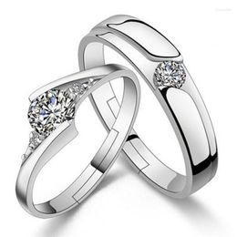 Wedding Rings Wholesale Men Women Lovers Sets High Quality Couple Cubic Zircon Classical 925 Sterling Silver Finger Ring