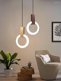 Pendant Lamps Modern Lights LED Nordic Indoor Bedside Lamp Bar Lighting Rings Store Home Bedroom Ceiling Chandelier For Dining Room
