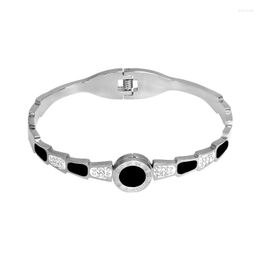 Bangle Rome Digital Titanium Bracelet Simple Versatile Fashion Jewelry Stainless Steel Diamond Set Crystal For Girl Gift