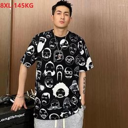 Men's T Shirts Summer Men Funny Tshirt Short Sleeve Personality Graffiti Hip Hop T-shirt Vintage Plus Size 8XL Young High Street Tops