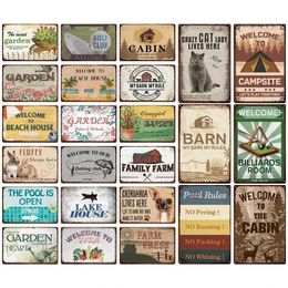 warning farm Vintage Painting welcome tin poster lack house cabin Metal Tin Signs Retro Plaque Bar Pub Farm Home Wall Decor personalized Tin Signs Size 30X20cm w02