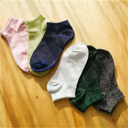 Women Socks 6Pair/Lot Arrived Shiny Sox Japanese Style Fashion Summer Thin For Lady Short Personality All-Purpose Female