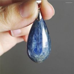 Pendant Necklaces Drop Natural Blue Kyanite Gems Stone Water Bead Suspension Crystal Woman Men 36x18x8mm